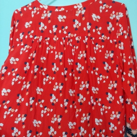 Loft floral red long sleeves top - Picture 7 of 10